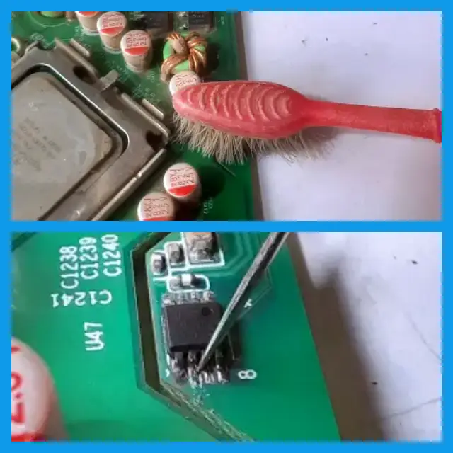 6 Clean the Small IC's Pins